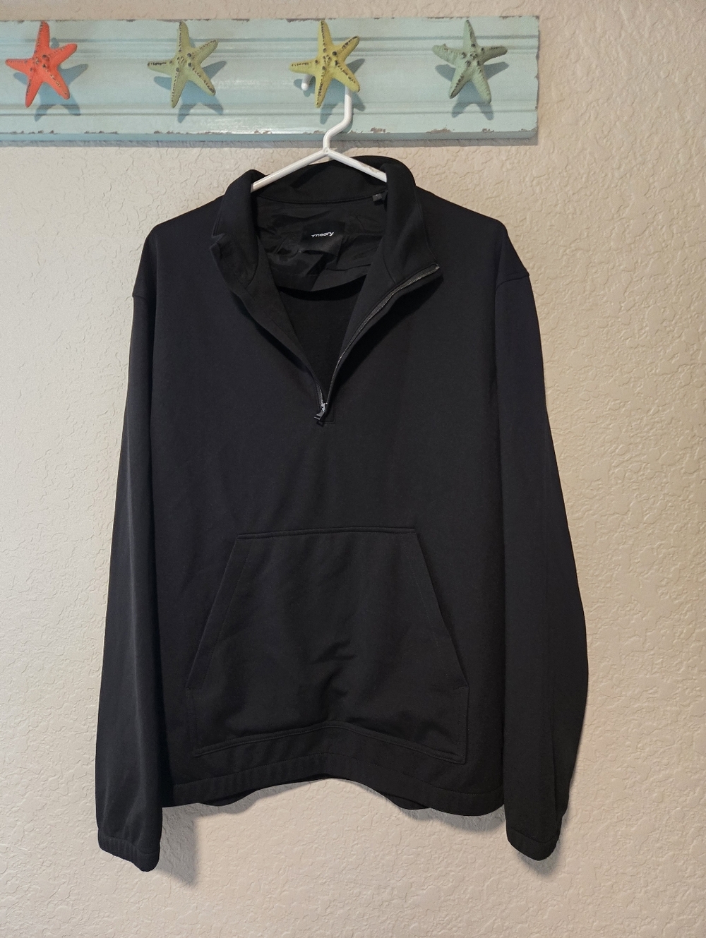 Theory Mens Black Quarter Zip